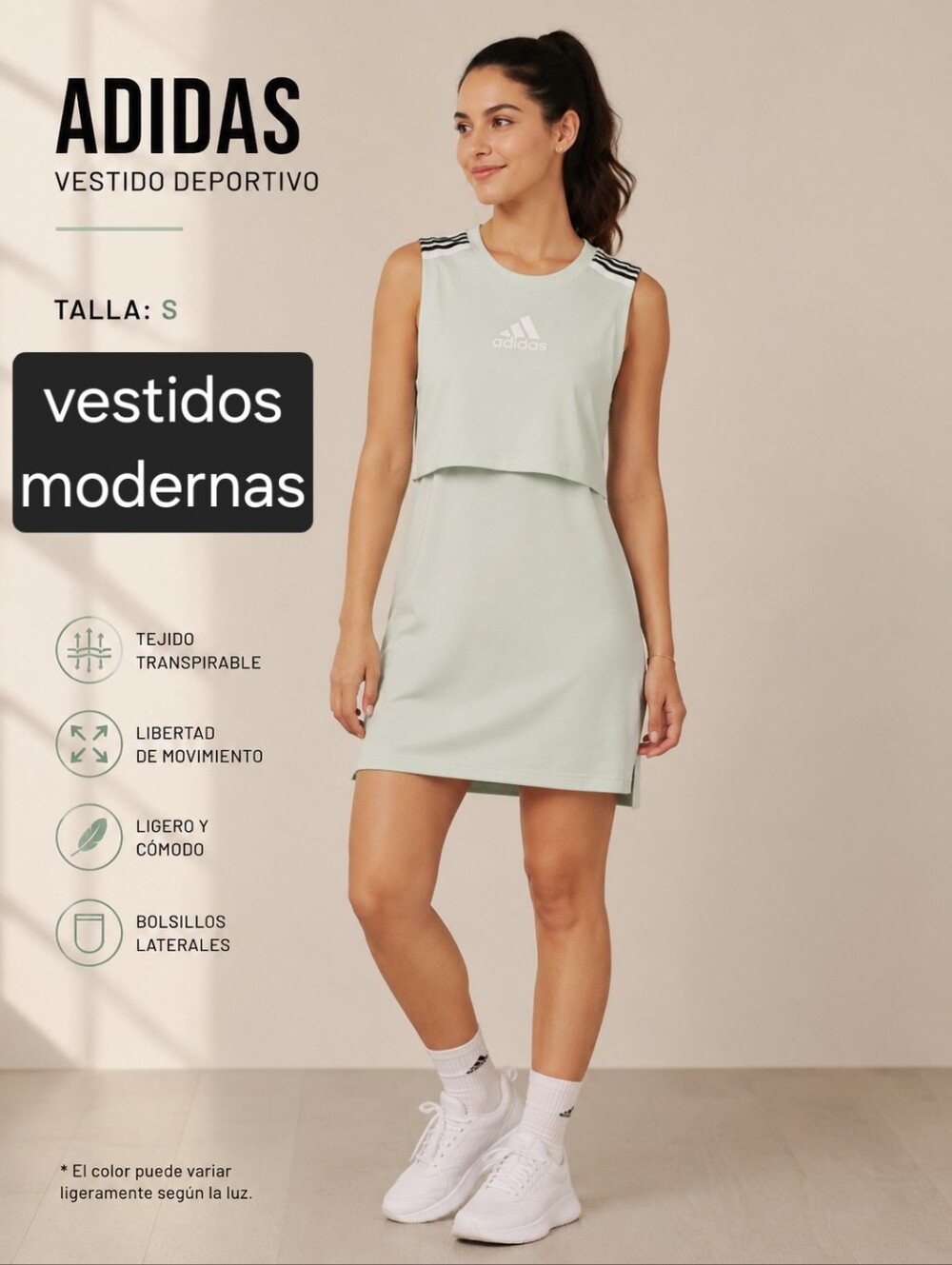 adidas Mint Green Sleeveless Athletic Mini Dress